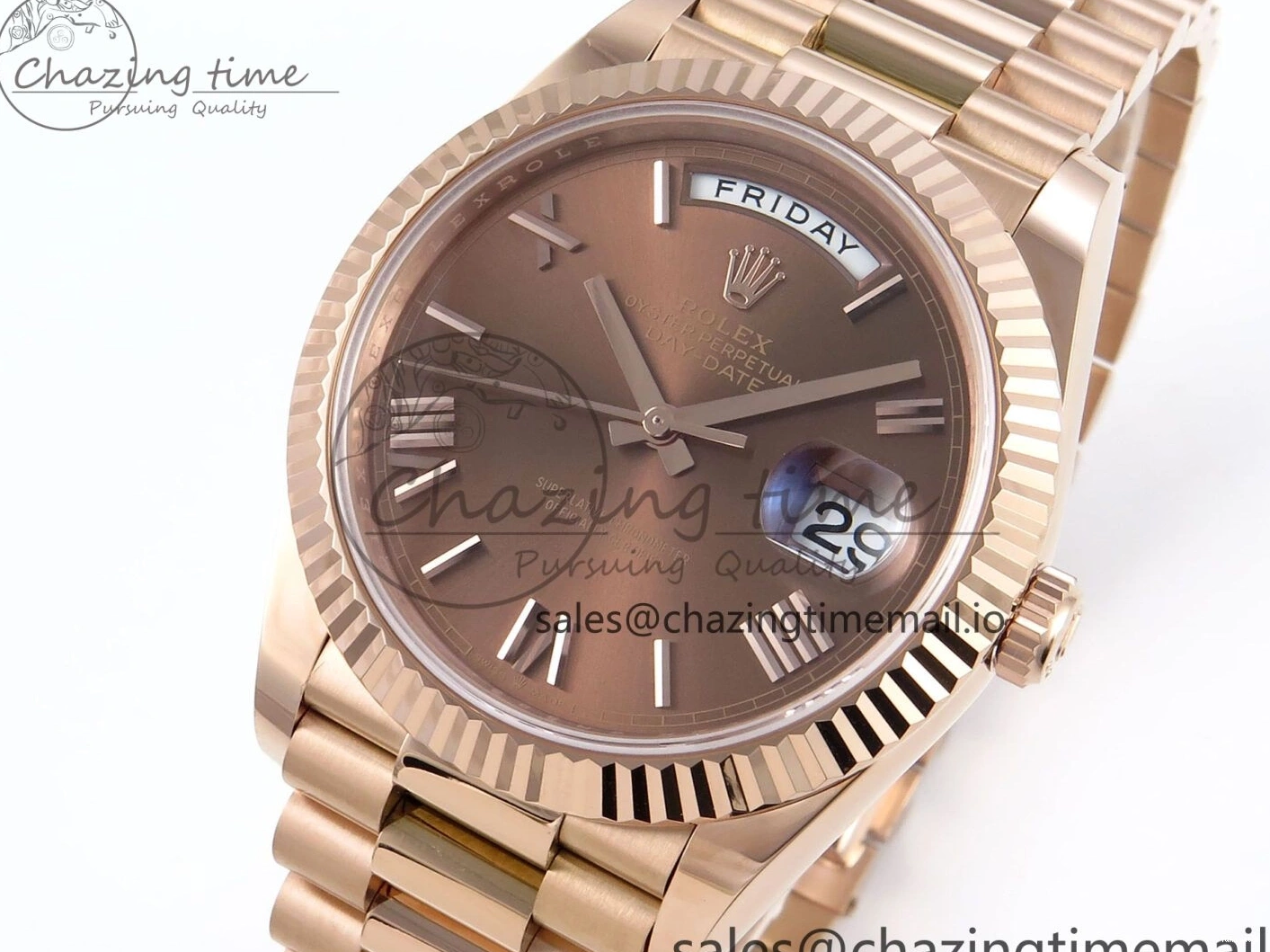 Edition RG Best Weight) Noob on Roman A2836 Bracelet 228235 Dial President 1:1 Date 40 Day (Gain Brown 0503